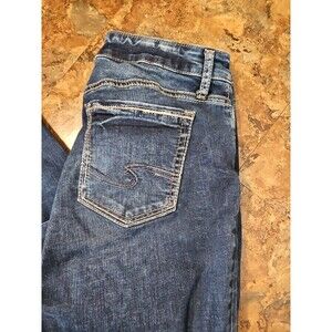 SILVER Womens Boyfriend Fit Distressed Blue Stretch Denim Jeans Size 30x29 (J22)